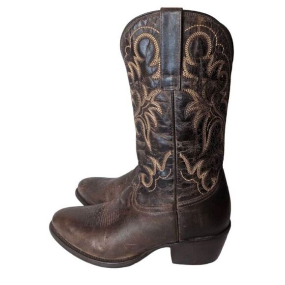 J.B. DILLON Brown Distressed Leather Western Boot Size 7EE - Picture 2 of 10